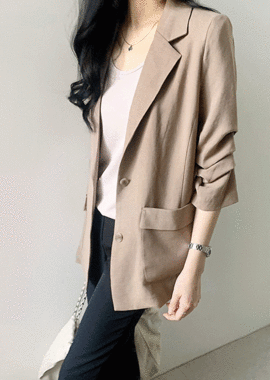 클로이 소매 셔링 자켓 (2 color)