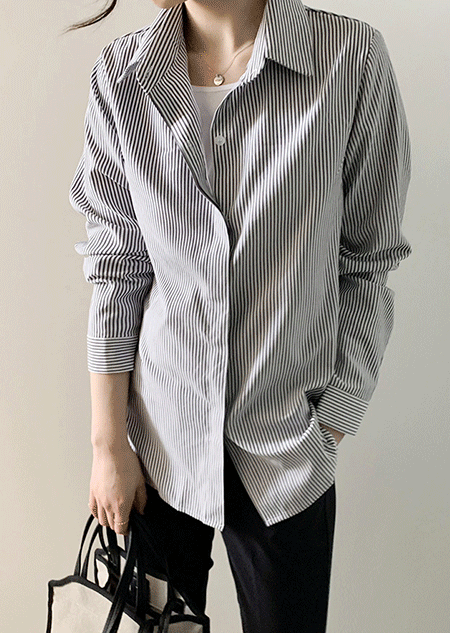 레이 히든 스트라이프 셔츠 (2 color)