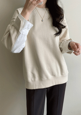 셔츠 소매 맨투맨 (2 color)